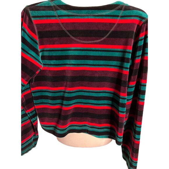 Carol Little Sports Size S Small Striped Cropped Sweater Y2K Comfortable - Picture 6 of 11